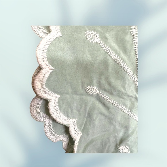 NWT urban boho embroidered Sayali blouse sage earthy green short sleeve top - Picture 3 of 4